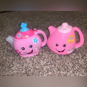 Fisher-Price Pink and White Smiling Teapot Duo